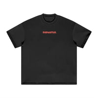 Red Logo Heavyweight Essential Tee red FNDMNTLS logo graphic | FNDMNTLS