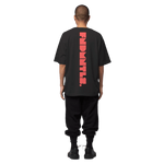 Red Logo Heavyweight Essential Tee product and fit image | FNDMNTLS