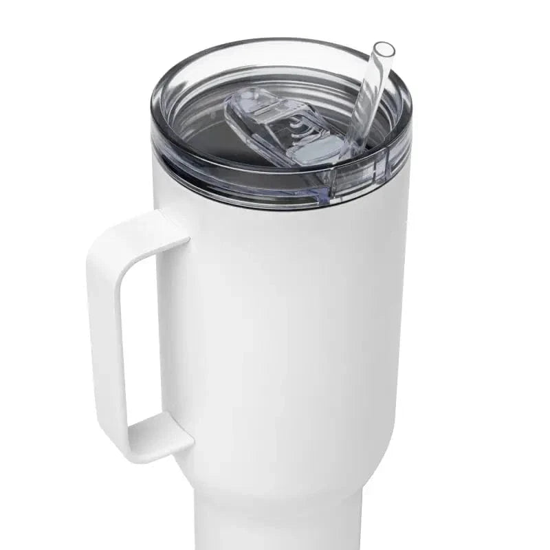 Travel Mug with handle : Keep your drinks handy on the go! - Heretic-s Streetwear - FNDMNTLS - lead free