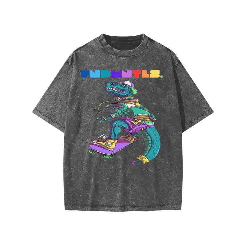 FNDMNTLS Washed Kids Graphic Dino Tee by Shop FNDMNTLS - Tshirts, Casual wear, Cotton