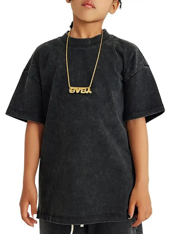 FNDMNTLS Washed Kids Graphic Dino Tee by Shop FNDMNTLS - Tshirts, Casual wear, Cotton