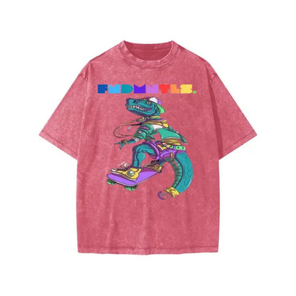 FNDMNTLS Washed Kids Graphic Dino Tee by Shop FNDMNTLS - Tshirts, Casual wear, Cotton