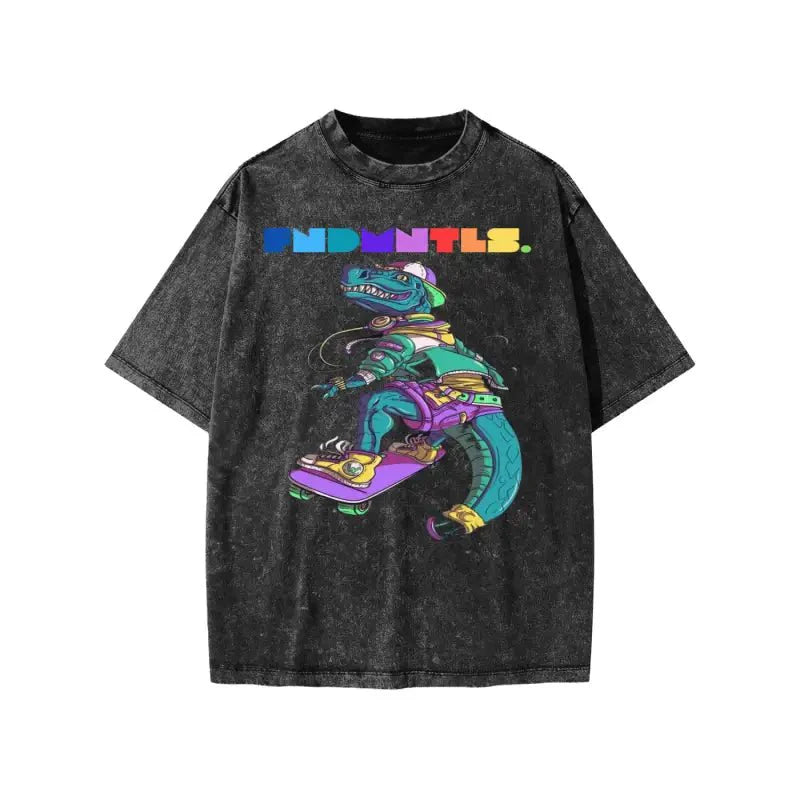 FNDMNTLS Washed Kids Graphic Dino Tee by Shop FNDMNTLS - Tshirts, Casual wear, Cotton