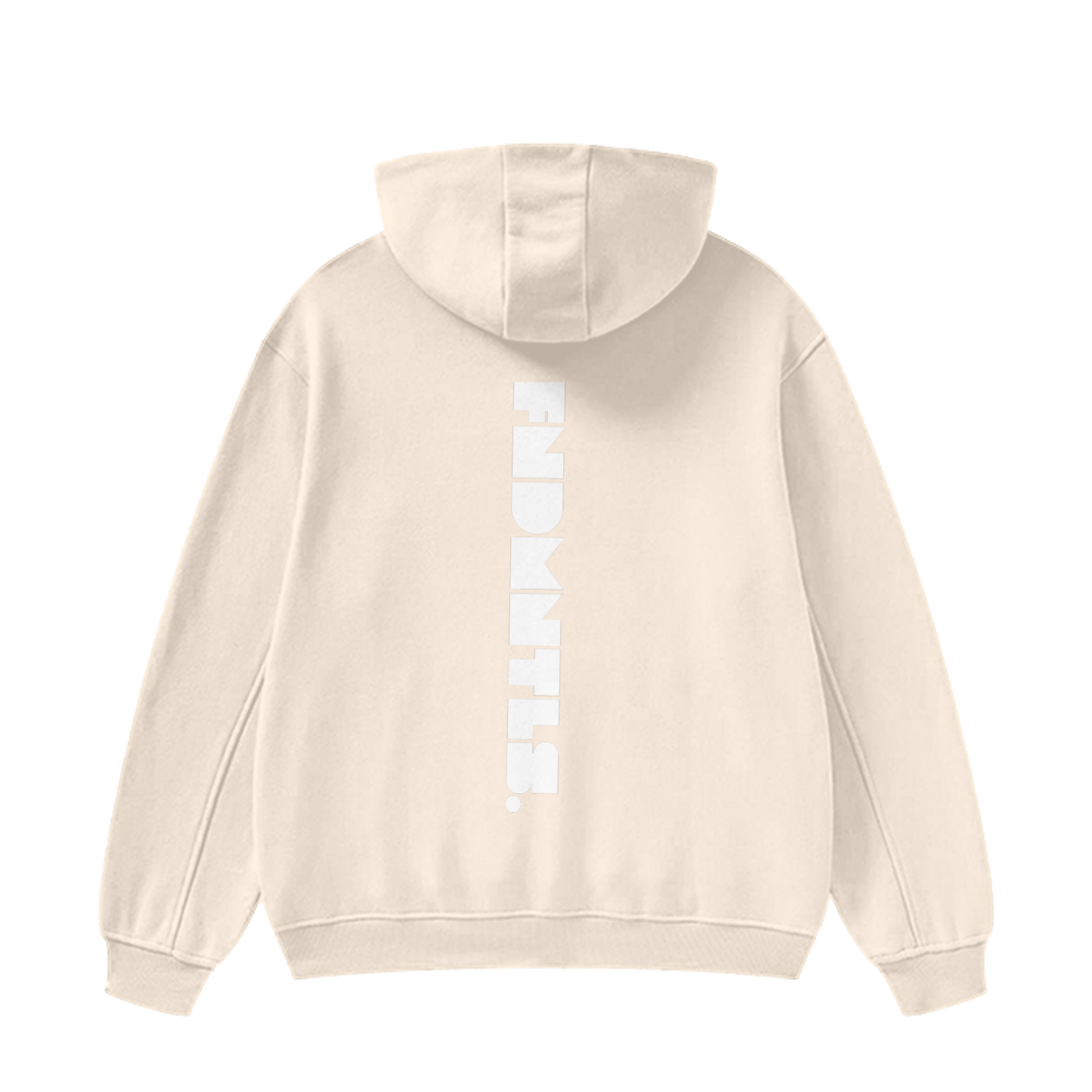 FNDMNTLS. White Logo High Neck Insulated Fleece Hoodie by Shop FNDMNTLS - hoodies, 100% Cotton, Casual Cotton Hoodie