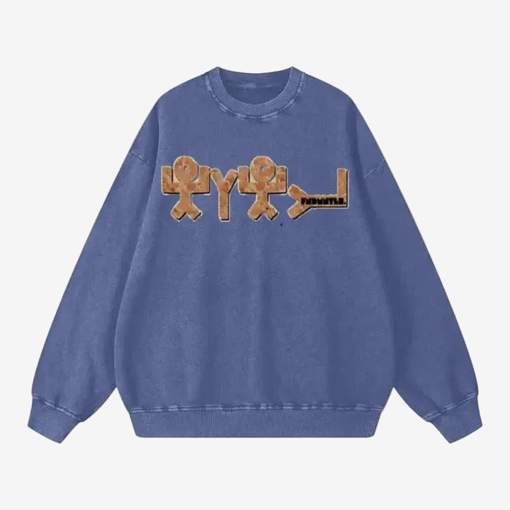 Yahuah Acid Wash Oversize Sweatshirt - FNDMNTLS Streetwear - Casual Fashion - casual wear 