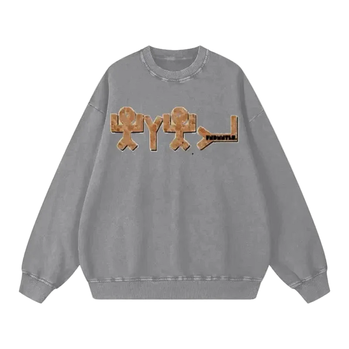Yahuah Acid Wash Oversize Sweatshirt - FNDMNTLS Streetwear - Casual Fashion - casual wear 