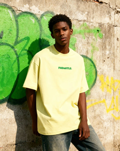 Green Logo Heavyweight Earth Tone Graphic T-Shirt by Shop FNDMNTLS - Tshirts, 100% Cotton, 100% Cotton Shirt