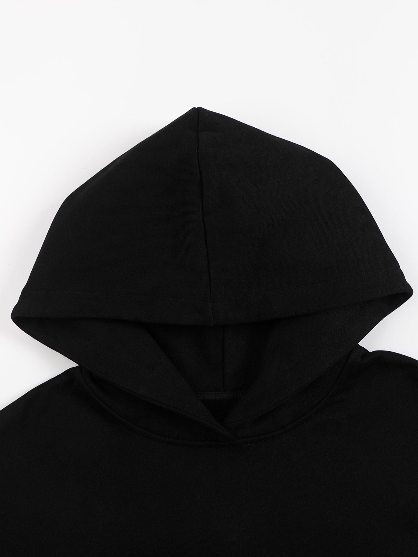Black hoodie hood detail