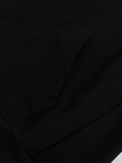 Black hoodie side pocket view