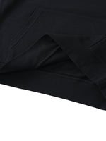 Premio Essential Oversized Hoodie kangaroo pocket and hem close-up in heavyweight cotton blend, ideal for casual activewear.