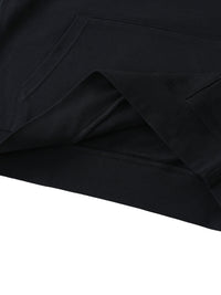 Premio Essential Oversized Hoodie kangaroo pocket and hem close-up in heavyweight cotton blend, ideal for casual activewear.