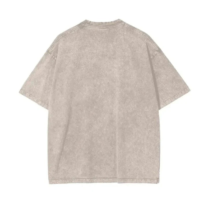Aliens Oversize Snow Washed Graphic T-Shirt by Shop FNDMNTLS - Tshirts, 100% Cotton, 100% Cotton Shirt