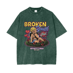 Infinity Links Broken Youth Oversize Snow Washed Graphic T-Shirt by Shop FNDMNTLS - Tshirts, 100% Cotton, 100% Cotton Shirt