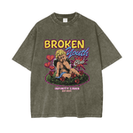 Infinity Links Broken Youth Oversize Snow Washed Graphic T-Shirt by Shop FNDMNTLS - Tshirts, 100% Cotton, 100% Cotton Shirt