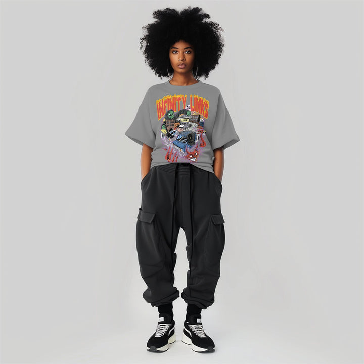 Infinity Links Temptations Acid Wash Oversize T-Shirt by Shop FNDMNTLS - Tshirts, 100% Cotton, 100% Cotton Shirt