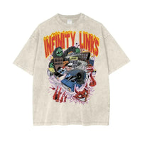 Infinity Links Temptations Acid Wash Oversize T-Shirt by Shop FNDMNTLS - Tshirts, 100% Cotton, 100% Cotton Shirt