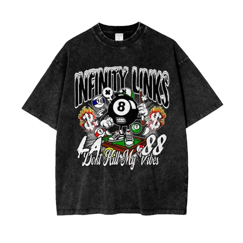 Infinity Links Vibes Oversize Snow Washed Graphic T-shirt by Shop FNDMNTLS - Tshirts, casual wear, Cotton T-shirt