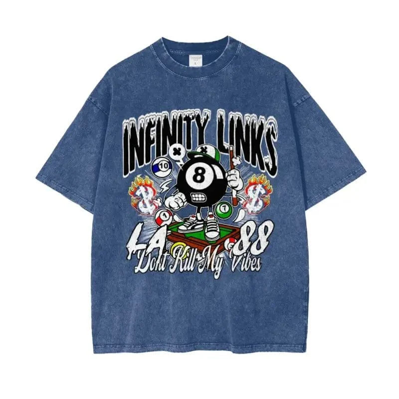 Infinity Links Vibes Oversize Snow Washed Graphic T-shirt by Shop FNDMNTLS - Tshirts, casual wear, Cotton T-shirt