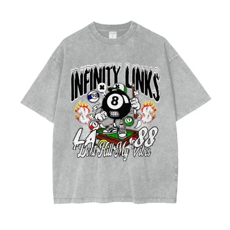 Infinity Links Vibes Oversize Snow Washed Graphic T-shirt by Shop FNDMNTLS - Tshirts, casual wear, Cotton T-shirt