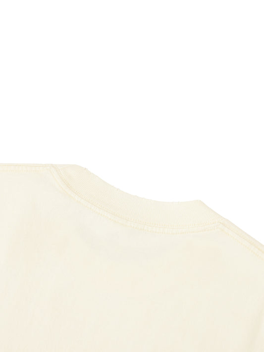 Collar of the light apricot Standard Bearer Vintage Wash T-Shirt to display the quality of the t-shirt