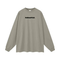Heavyweight Earth Tone Long Sleeve Graphic T-shirt by Shop FNDMNTLS - Tshirts, autumn clothing, casual wear