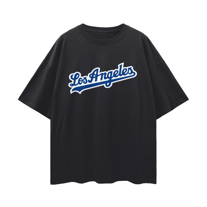 Los Angeles Oversize Deep Drop Shoulder Graphic T-shirt by Shop FNDMNTLS - Tshirts, Casual Fashion, Casual Streetwear