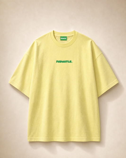 Green Logo Heavyweight Essential Tee | FNDMNTLS