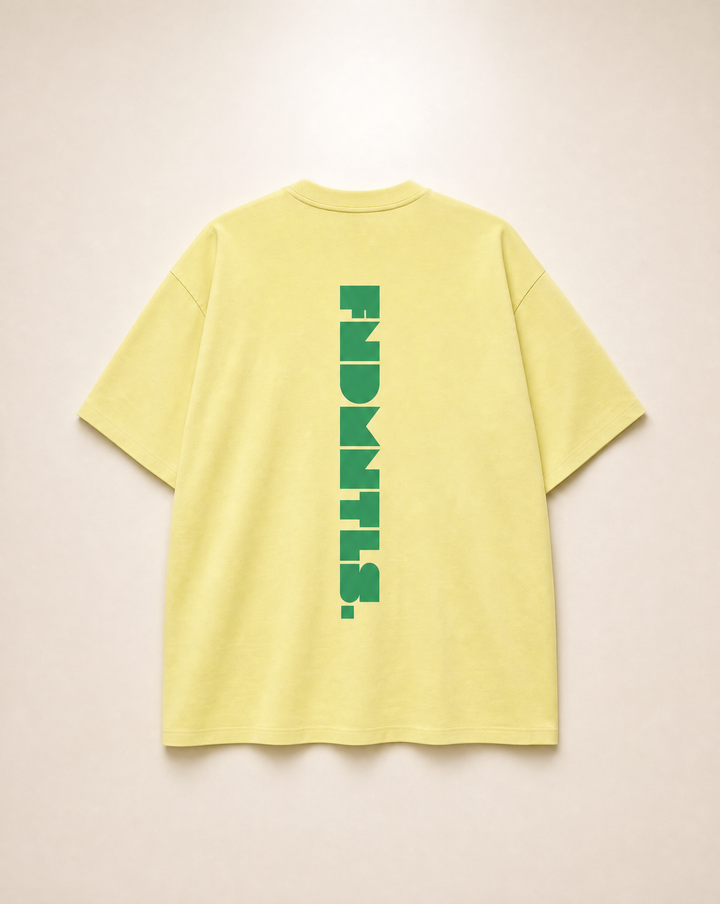 Green Logo Heavyweight Essential Tee | FNDMNTLS