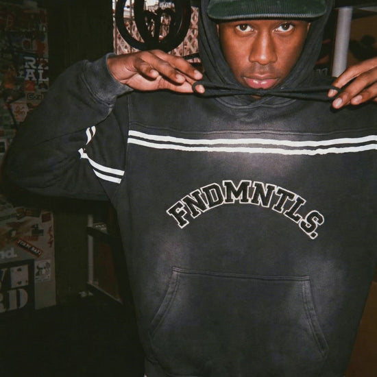 Sun Fade Contrast Tape Fleece Hoodie by Shop FNDMNTLS - hoodies, Casual Streetwear, FNDMNTLS