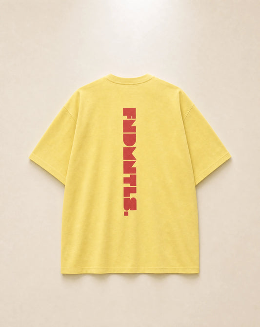 Red Logo Heavyweight Essential Tee - Product Photo 2 | FNDMNTLS Streetwear