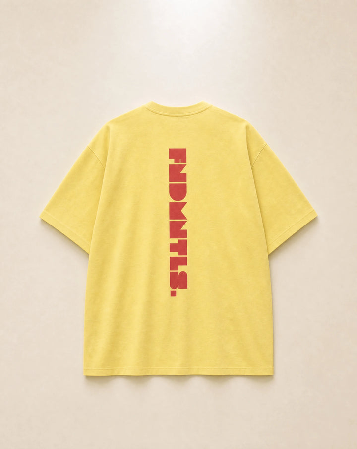 Red Logo Heavyweight Essential Tee - Product Photo 2 | FNDMNTLS Streetwear