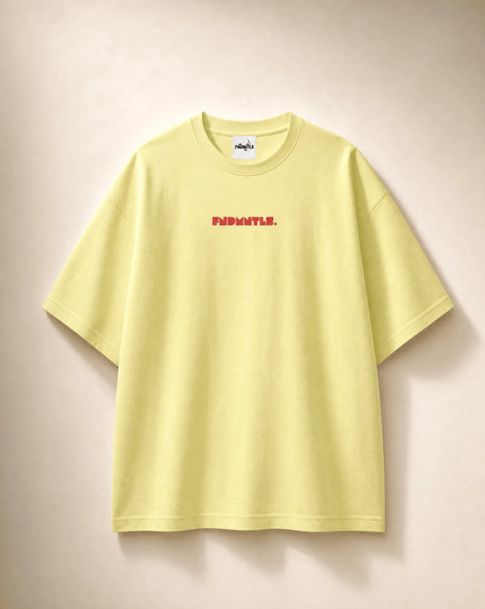Red Logo Heavyweight Essential Tee - Product Photo 1 | FNDMNTLS Streetwear