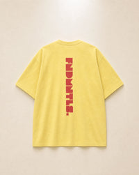 Red Logo Heavyweight Essential Tee - Product Photo 2 | FNDMNTLS Streetwear