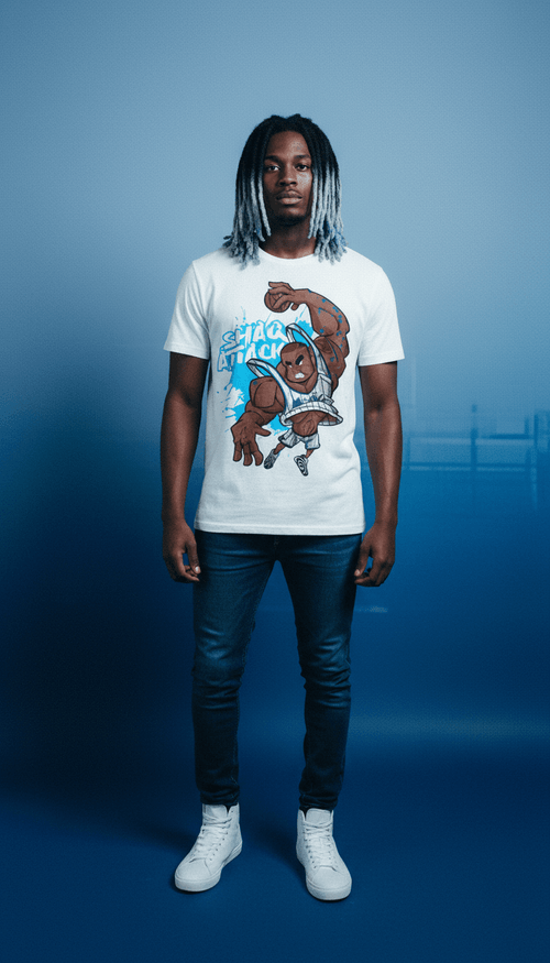 Shaq Attack Cotton T-Shirt: Comfort & Style Essential by Shop FNDMNTLS - Tshirts, Casual Streetwear, casual wear