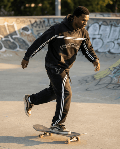 Sun Fade Contrast Tape Fleece Hoodie by Shop FNDMNTLS - hoodies, Casual Streetwear, FNDMNTLS