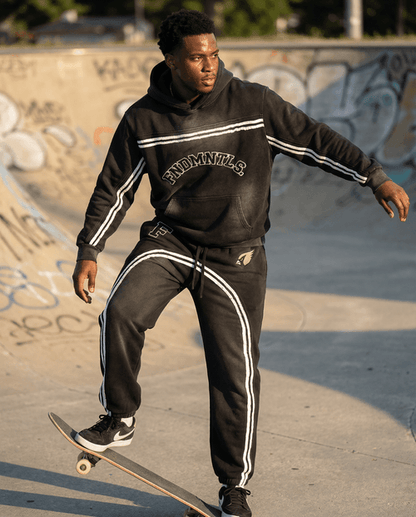 Sun Fade Contrast Tape Fleece Hoodie by Shop FNDMNTLS - hoodies, Casual Streetwear, FNDMNTLS