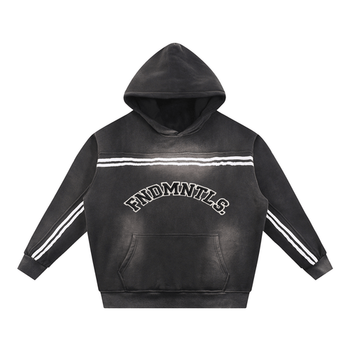 Sun Fade Contrast Tape Fleece Hoodie by Shop FNDMNTLS - hoodies, Casual Streetwear, FNDMNTLS