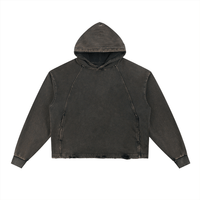 Vintage Washed Frayed-Hem Hoodie - Heretic - s Streetwear - casual wear - FNDMNTLS
