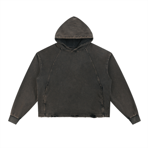 Vintage Washed Frayed-Hem Hoodie - Heretic - s Streetwear - casual wear - FNDMNTLS