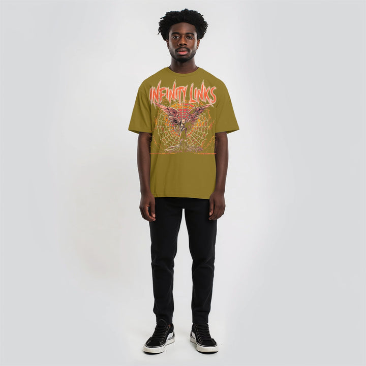 Web of Life Oversize Snow Washed T-Shirt by Shop FNDMNTLS - Tshirts, 100% Cotton, Casual Fashion
