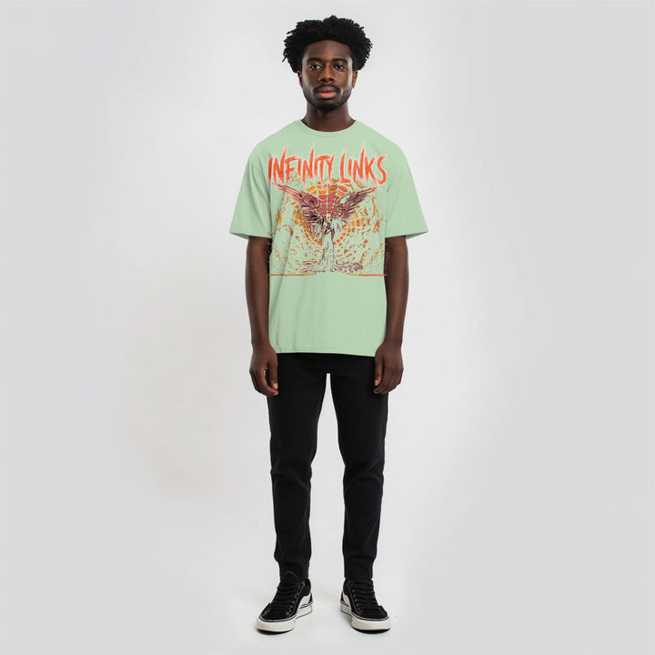 Web of Life Oversize Snow Washed T-Shirt by Shop FNDMNTLS - Tshirts, 100% Cotton, Casual Fashion