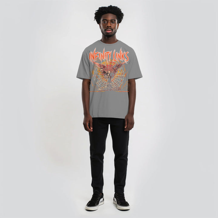 Web of Life Oversize Snow Washed T-Shirt by Shop FNDMNTLS - Tshirts, 100% Cotton, Casual Fashion